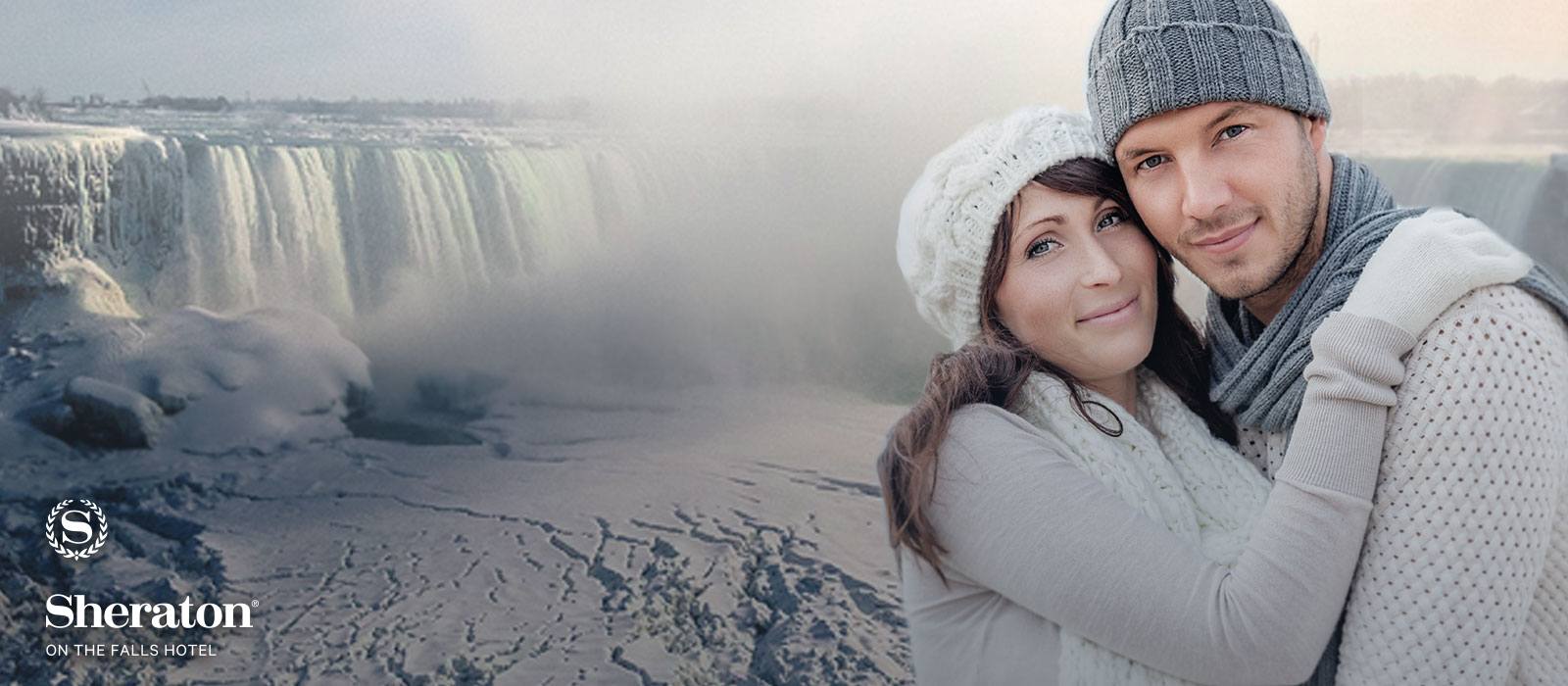 Couple By Frozen Falls