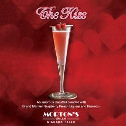 Enjoy Valentine's Day in Niagara Falls with a Kiss cocktail at Morton's Grille.
