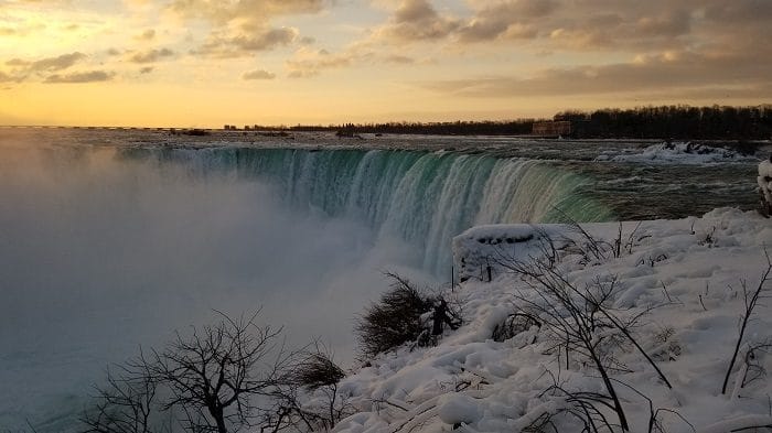 Stunning view of Niagara Falls in the Winter