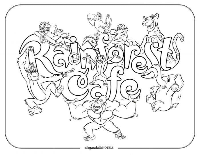 Rainforest Cafe Colouring Page