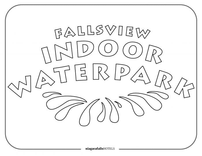 Fallsview Indoor Waterpark Colouring Page